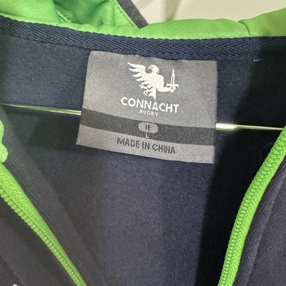 BLK Connacht Rugby Elverys.ie Blue Full Zip Ireland Sweatshirt Men's Size Large - Picture 5 of 12